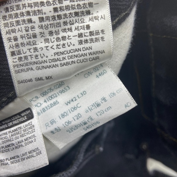 Levi's 505 Regular Fit Jeans Men's 42x30 Black Denim Straight Leg Mid Rise - Picture 15 of 15